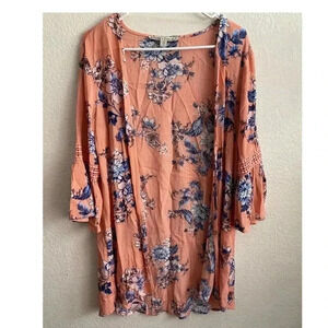 💥Gypsies & Moondust Womens Kimono Cover Up Top Medium Open Front Floral